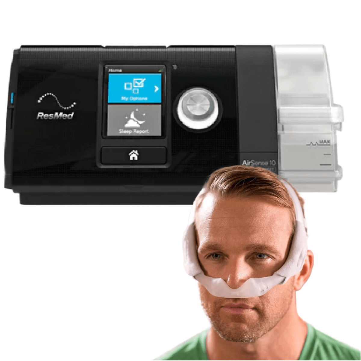 Kit CPAP automático AirSense 10 Autoset com Umidificador + DreamWear nasal